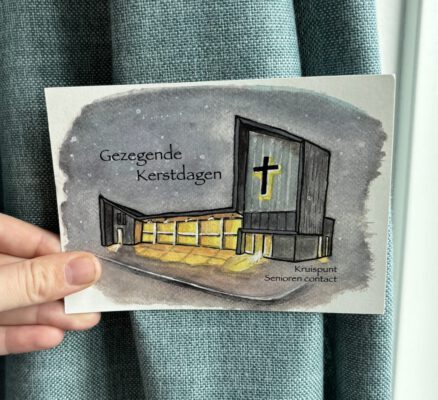 Foto van een kerstkaart voor de senioren contact van Kruispunt