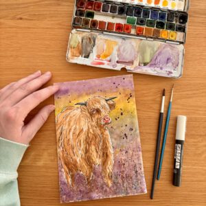 Foto van een aquarel van a Girl in the Field