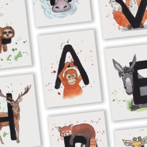 Foto van een letterkaart met de letter A van Aap