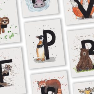 P van Pinguïn letterkaart door a Girl in the Field