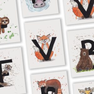 V van Vos letterkaart door a Girl in the Field