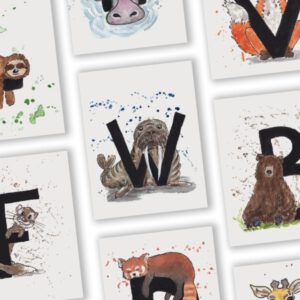 W van Walrus letterkaart door a Girl in the Field