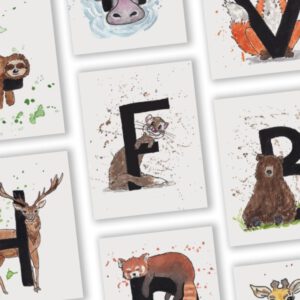 Foto van een letterkaart met een schildering van een Fret